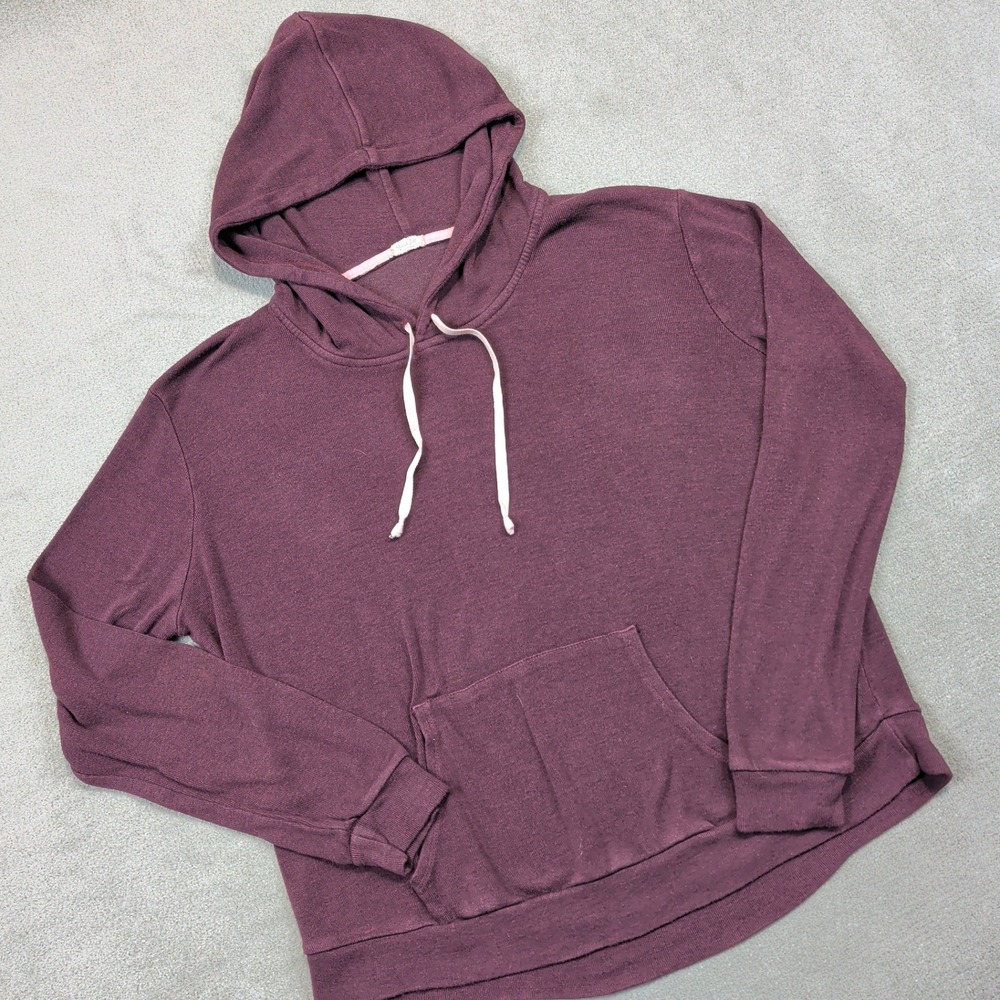 John Galt Hoodie OS Womens Burgundy Plum Made in Italy Vintage Knit Pullover